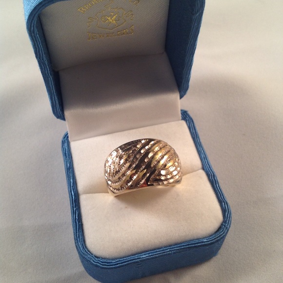 Gold etched 925 band ring - Picture 6 of 7